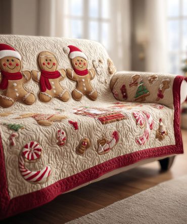 Sweet Gingerbread Man Quilted Sofa Cover