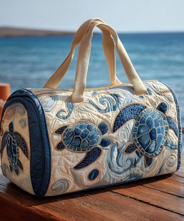 Swirl Of Shells Quilted Duffle Bag