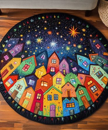 Swirling Streets Quilted Round Mat
