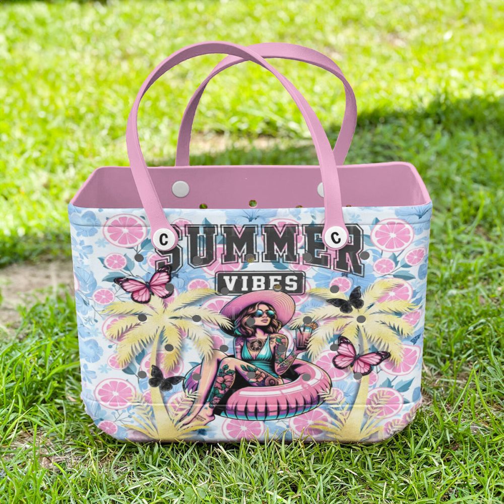 Summer Vibes Beach Tote Bag - Colorful Floral Design, Durable & Spacious For All Your Essentials - Image 4