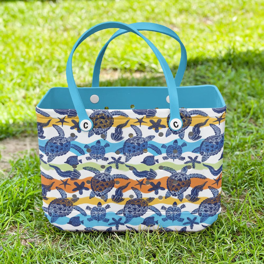 Tropical Turtle Beach Tote Bag - Large, Eco-Friendly, Vibrant Summer Style, Perfect For Beach Trips & Shopping - Image 3
