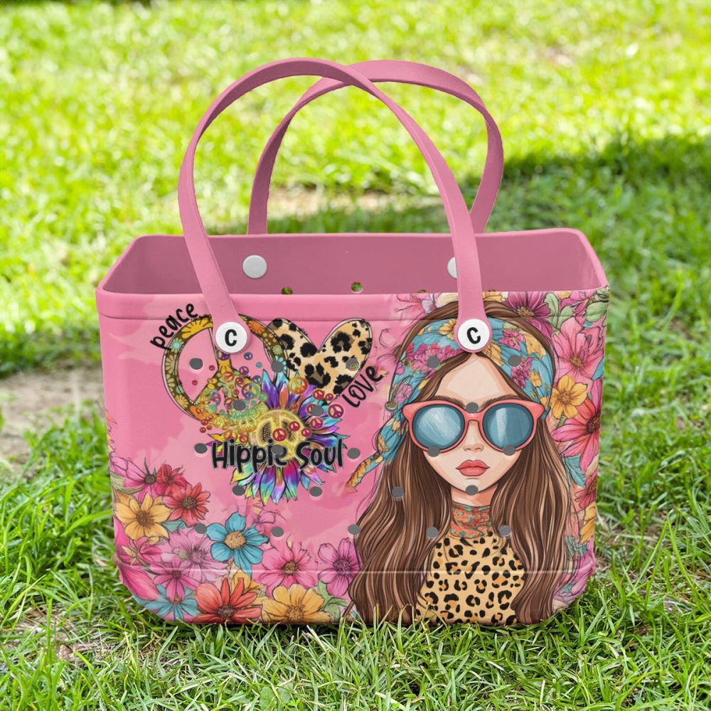 Vibrant Hippie Soul Tote Bag - Floral, Peace & Love Design, Perfect For Summer - Image 4