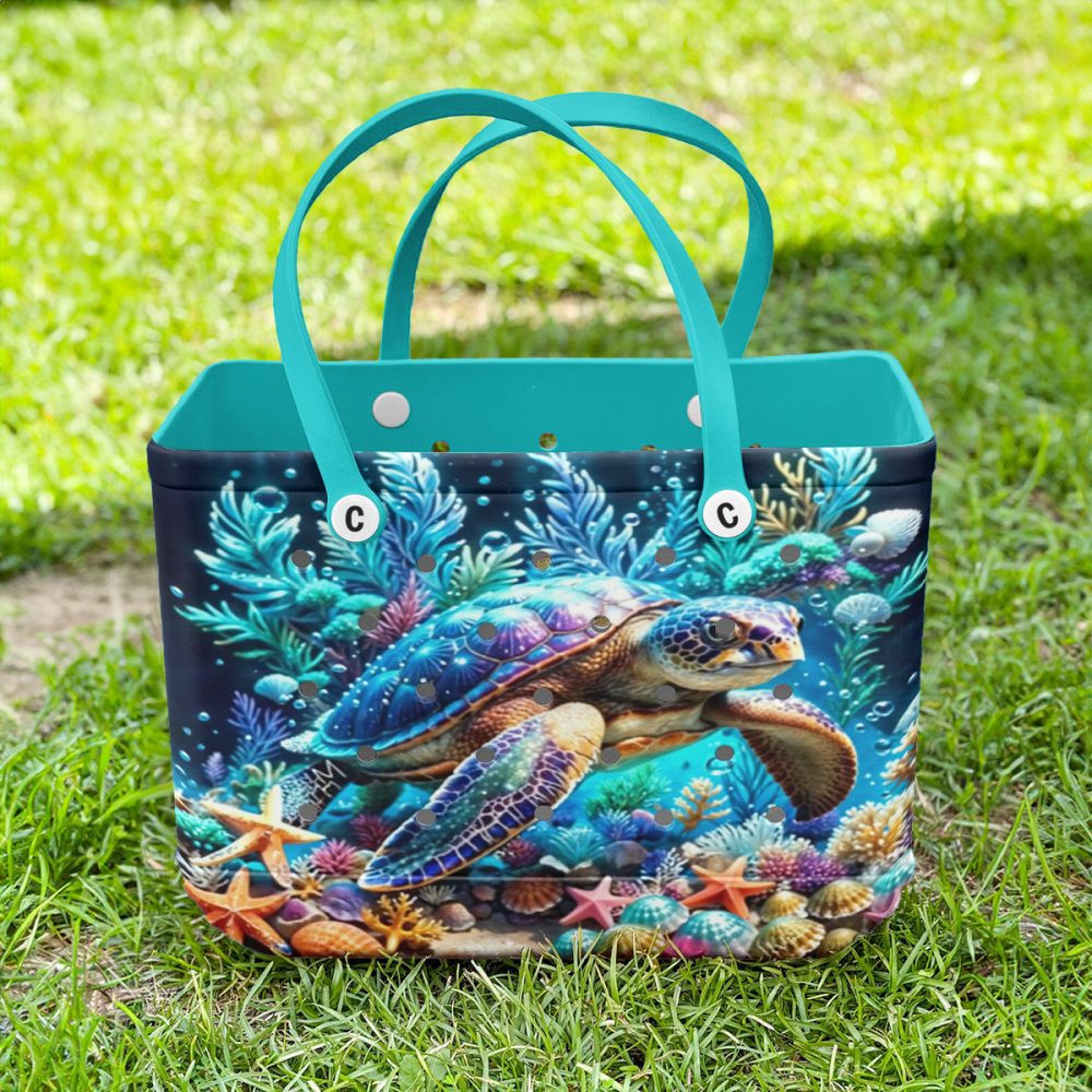 Tropical Sea Turtle Beach Tote Bag – Vibrant Ocean Design, Perfect For Summer Adventures - Image 4