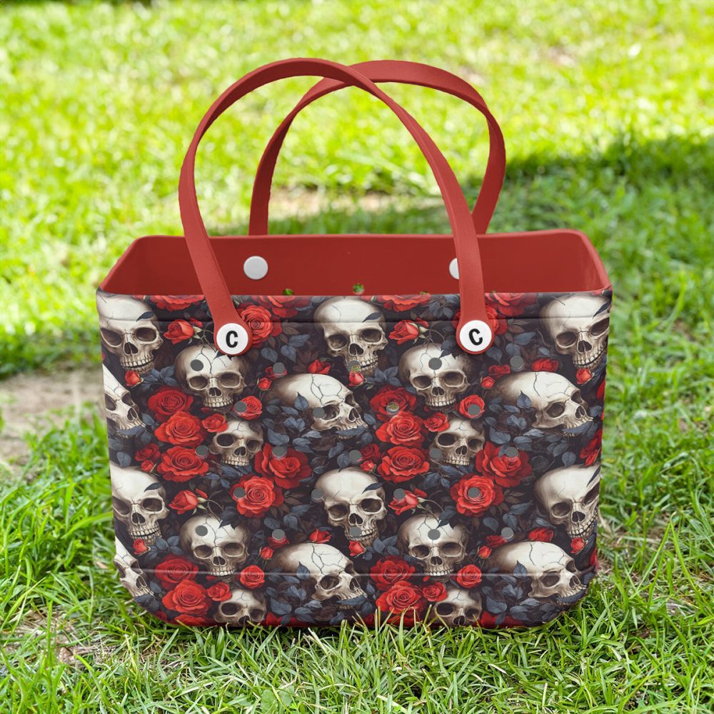 Gothic Skull & Roses Tote Bag - Stylish, Durable, Spacious For Everyday Use - Image 5