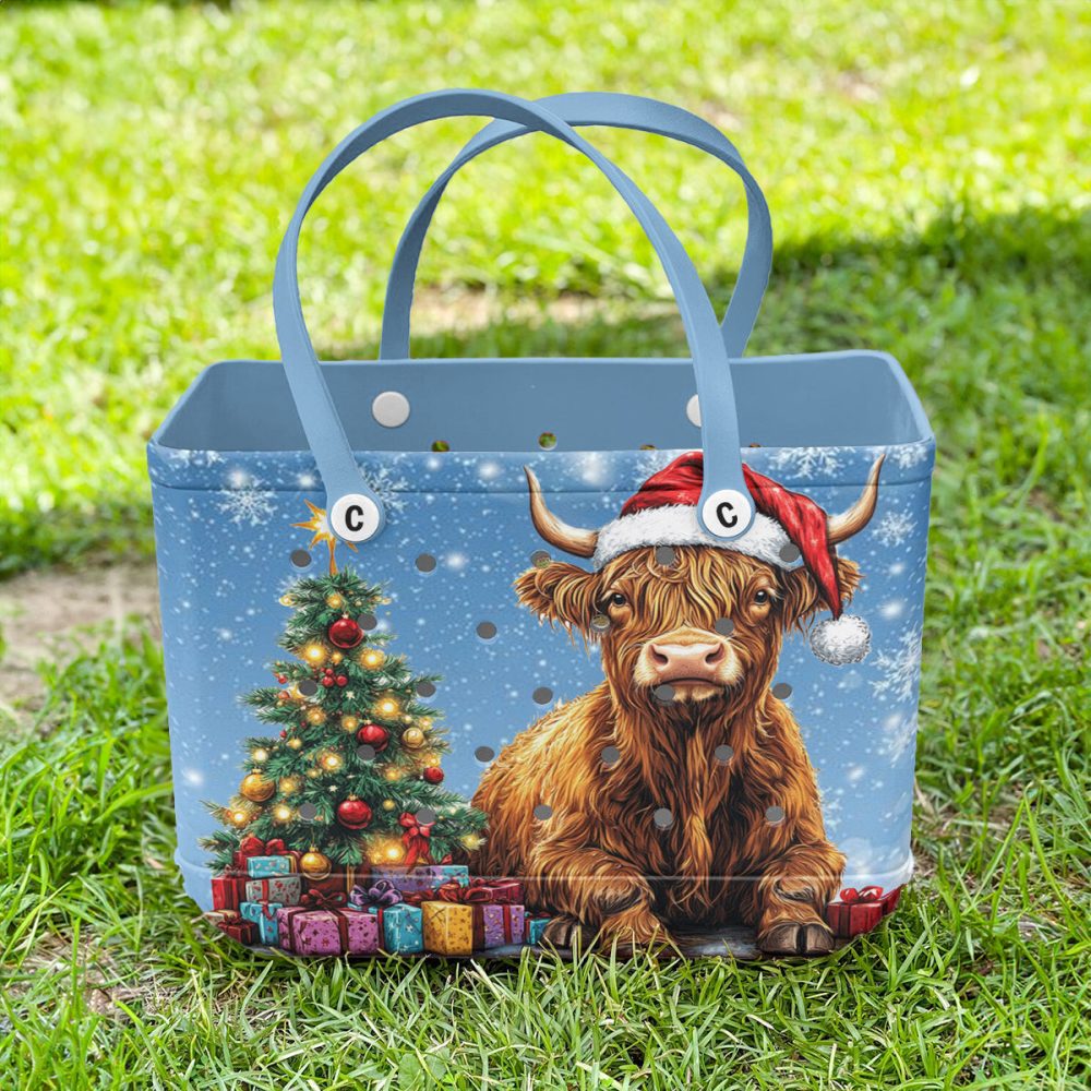 Bucket Tote Bag, Limited Edition Bogg Bag, Beach Bag Jingle Cow - Image 5