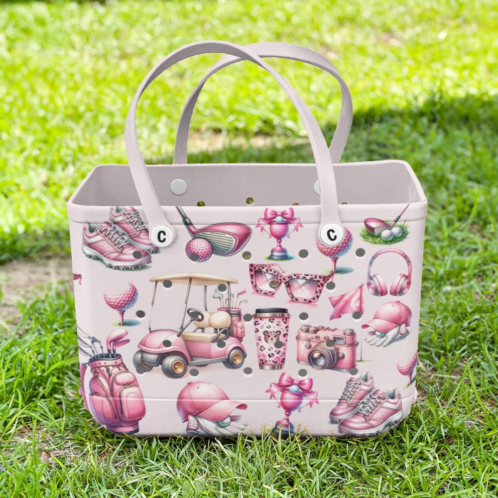 Stylish Pink Golf-Themed Tote Bag - Durable, Spacious & Chic Design For Everyday Use - Image 3