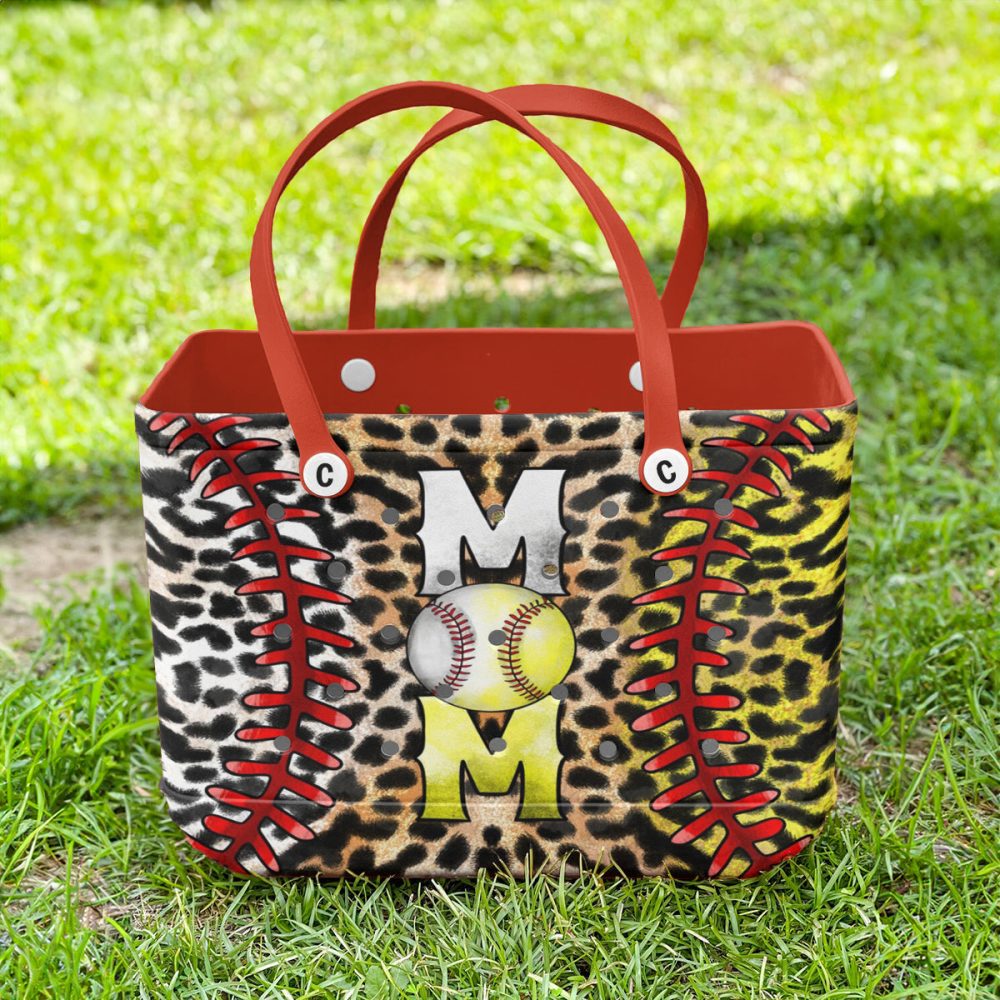 Baseball Mom Leopard Print Tote Bag - Stylish & Spacious Gift For Sports Moms - Image 3