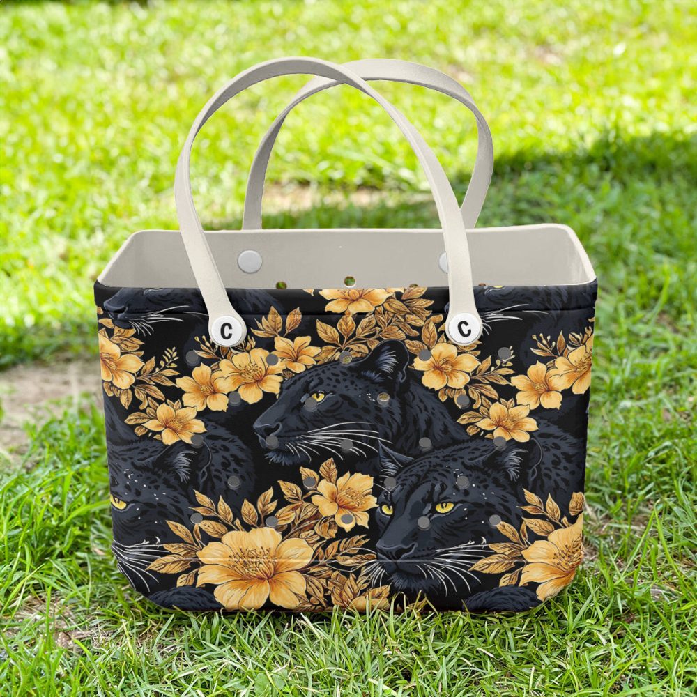 Stylish Leopard & Floral Tote Bag - Chic Large Capacity Designer Handbag For Everyday Use - Image 4