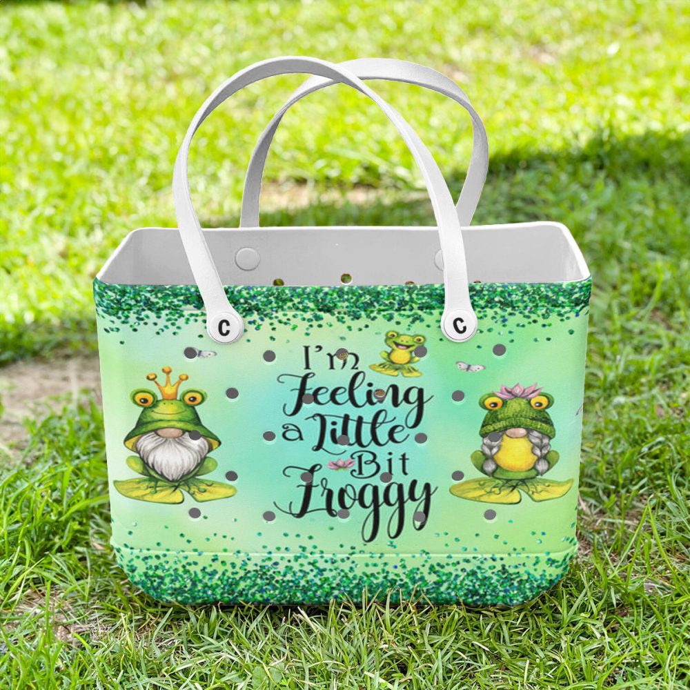 Bucket Tote Bag, Limited Edition Bogg Bag, Beach Bag Feeling Froggy - Image 4