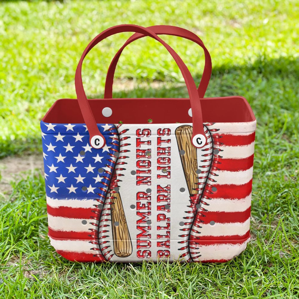 Bucket Tote Bag, Limited Edition Bogg Bag, Beach Bag Summer Nights Dugout - Image 4