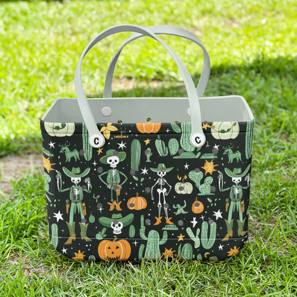 Spooky Skeleton Cactus Tote Bag – Halloween Style For Fun & Functionality! - Image 4