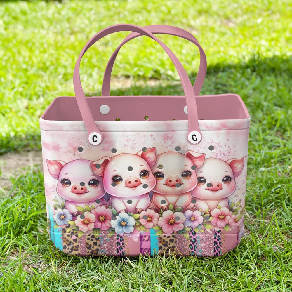 Bucket Tote Bag, Limited Edition Bogg Bag, Beach Bag Oink Chic - Image 4