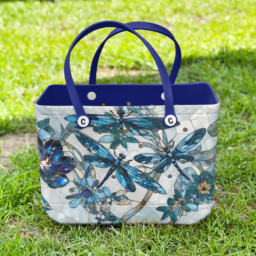 Stylish Blue Dragonfly Tote Bag - Durable, Spacious & Eco-Friendly Shopper - Image 2