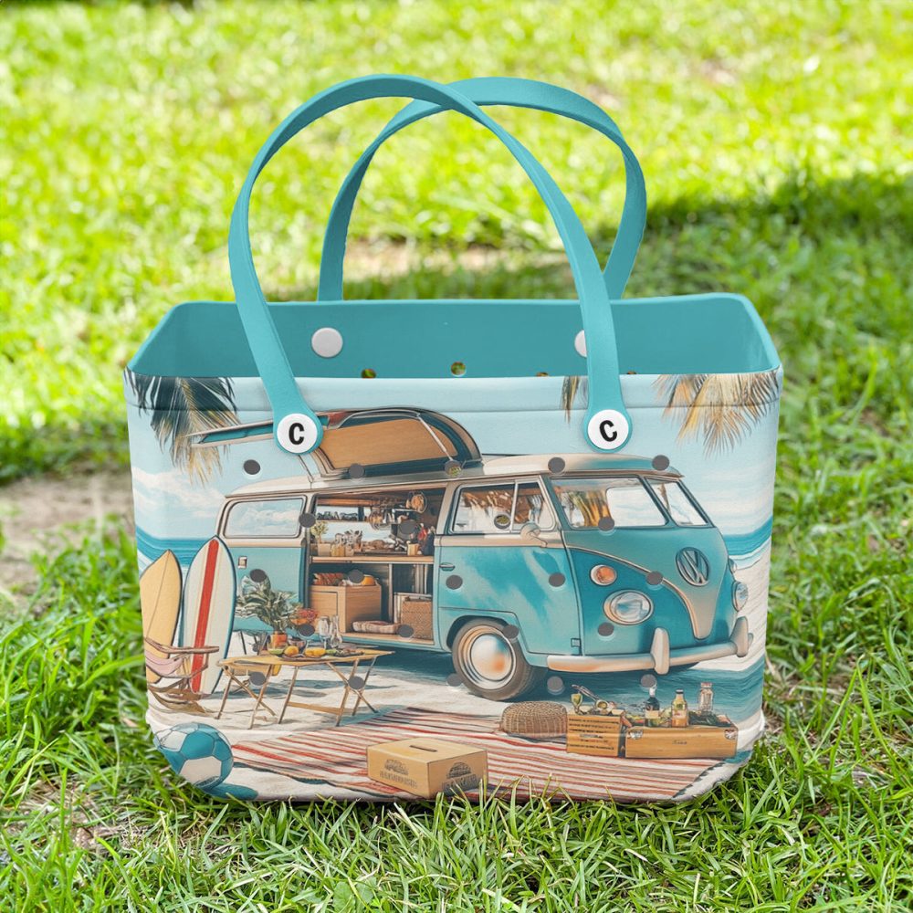 Retro Beach Van Tote Bag – Stylish, Spacious & Perfect For Summer Adventures - Image 5