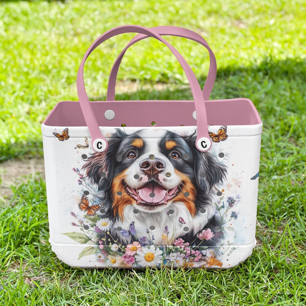 Bucket Tote Bag, Limited Edition Bogg Bag, Beach Bag Blossom Bernese - Image 3