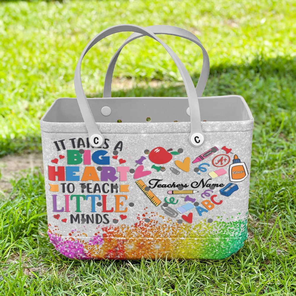 Bright & Colorful Teacher Tote Bag - 'Big Heart To Teach' Design For Educators - Image 6