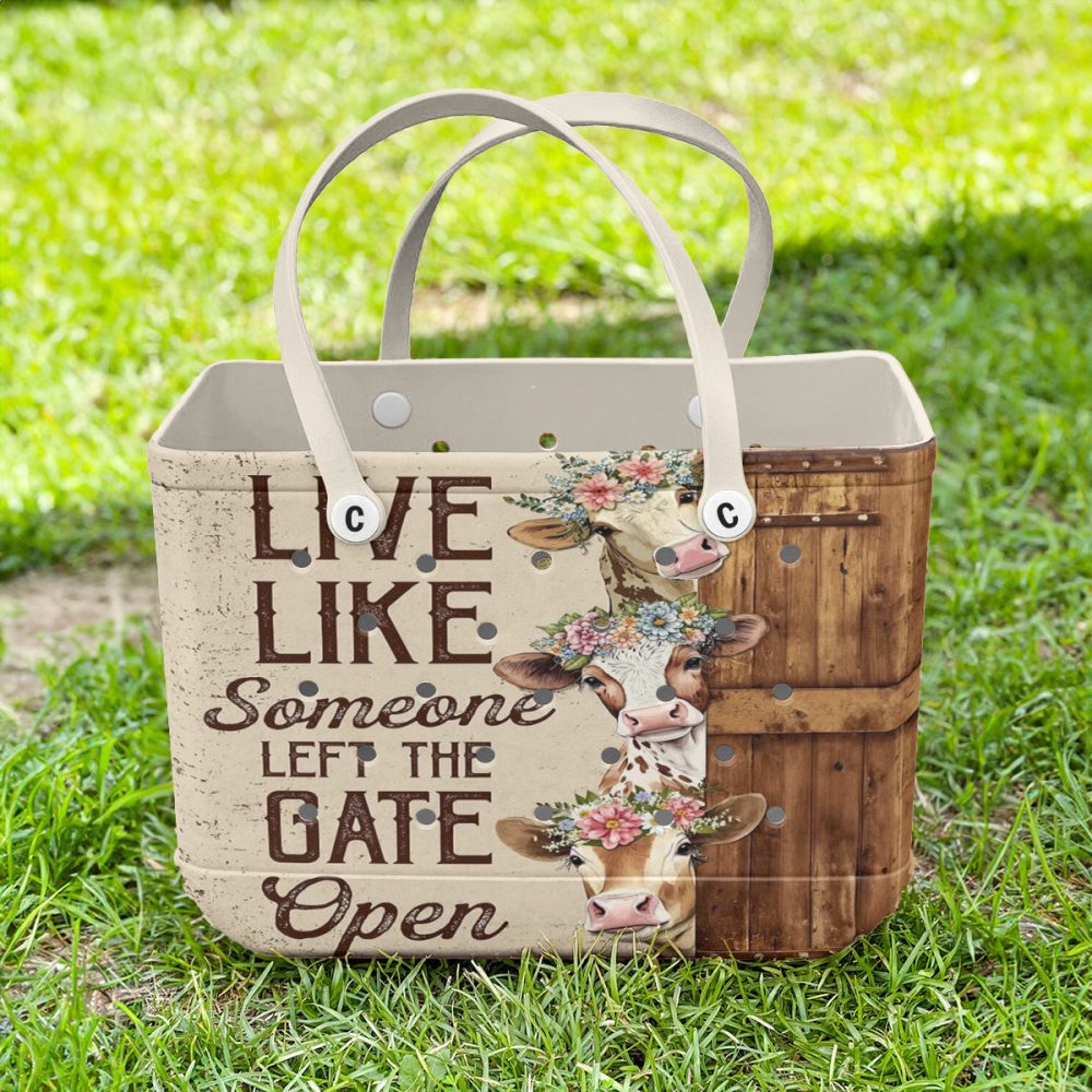 Bucket Tote Bag, Limited Edition Bogg Bag, Beach Bag Run Wild Farm - Image 4