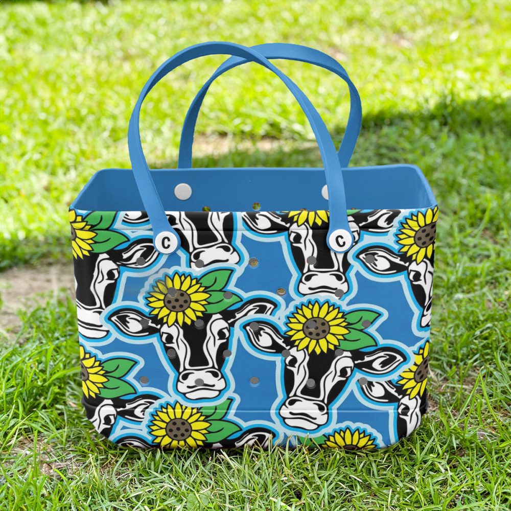 Bucket Tote Bag, Limited Edition Bogg Bag, Beach Bag Udderly Bright - Image 3