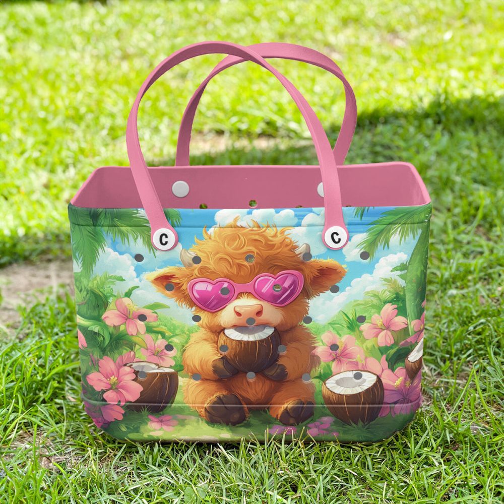 Bucket Tote Bag, Limited Edition Bogg Bag, Beach Bag Coco Moo - Image 4