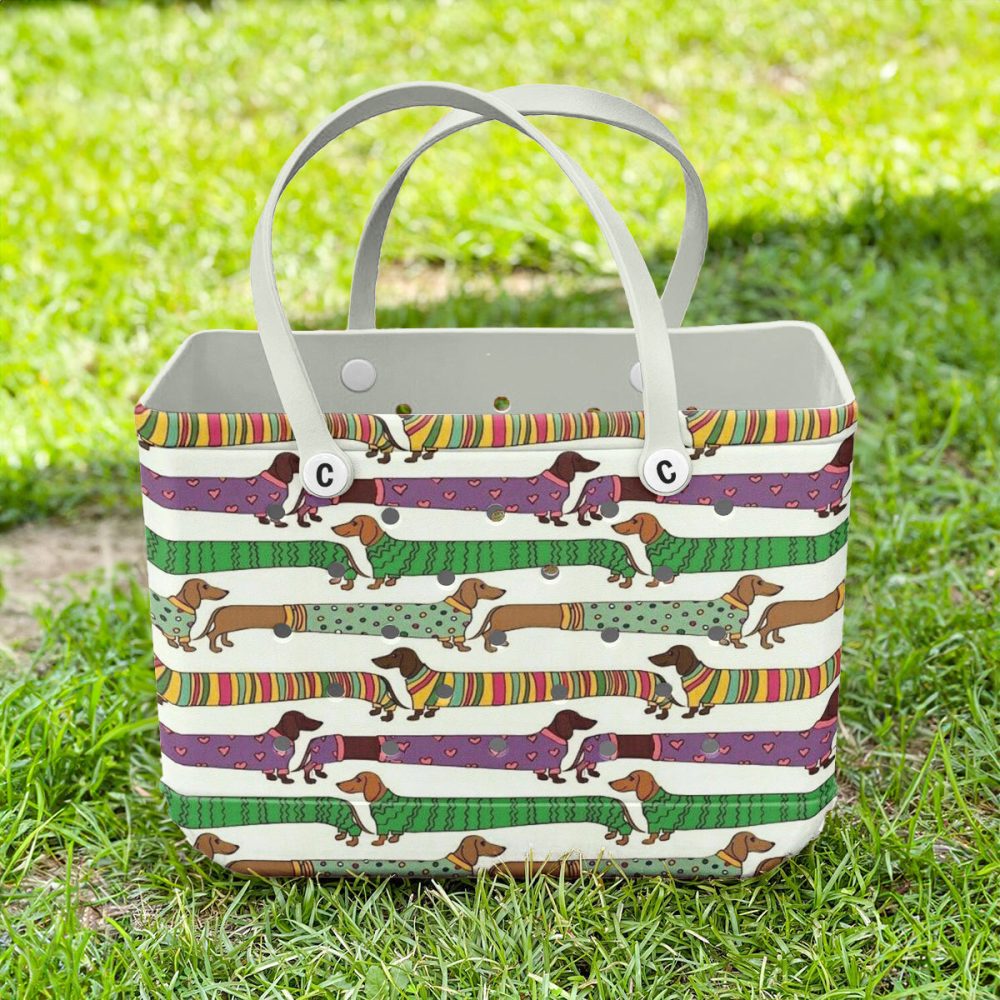 Bucket Tote Bag, Limited Edition Bogg Bag, Beach Bag Running Pup - Image 4