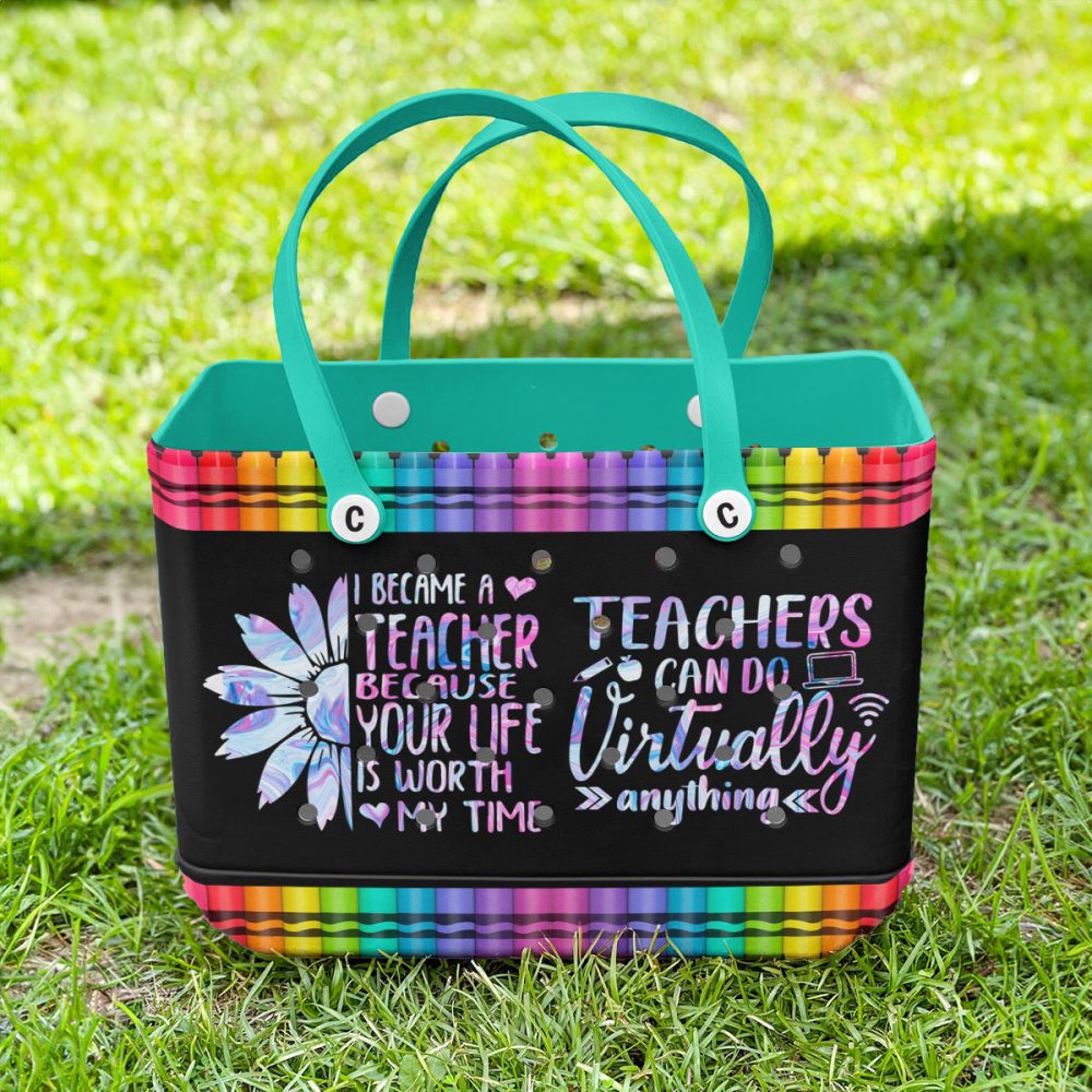 Bucket Tote Bag, Limited Edition Bogg Bag, Beach Bag Digital Classroom - Image 5