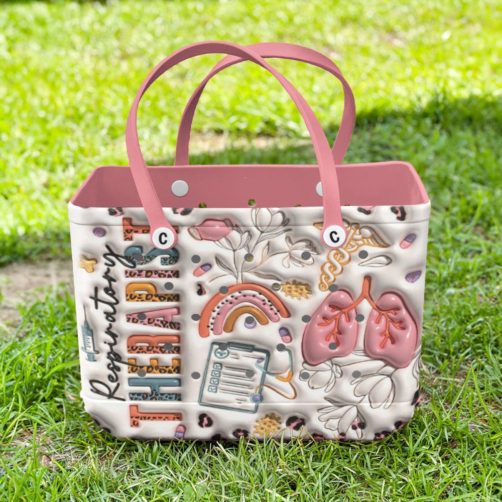 Bucket Tote Bag, Limited Edition Bogg Bag, Beach Bag Respiratory Rebel - Image 5