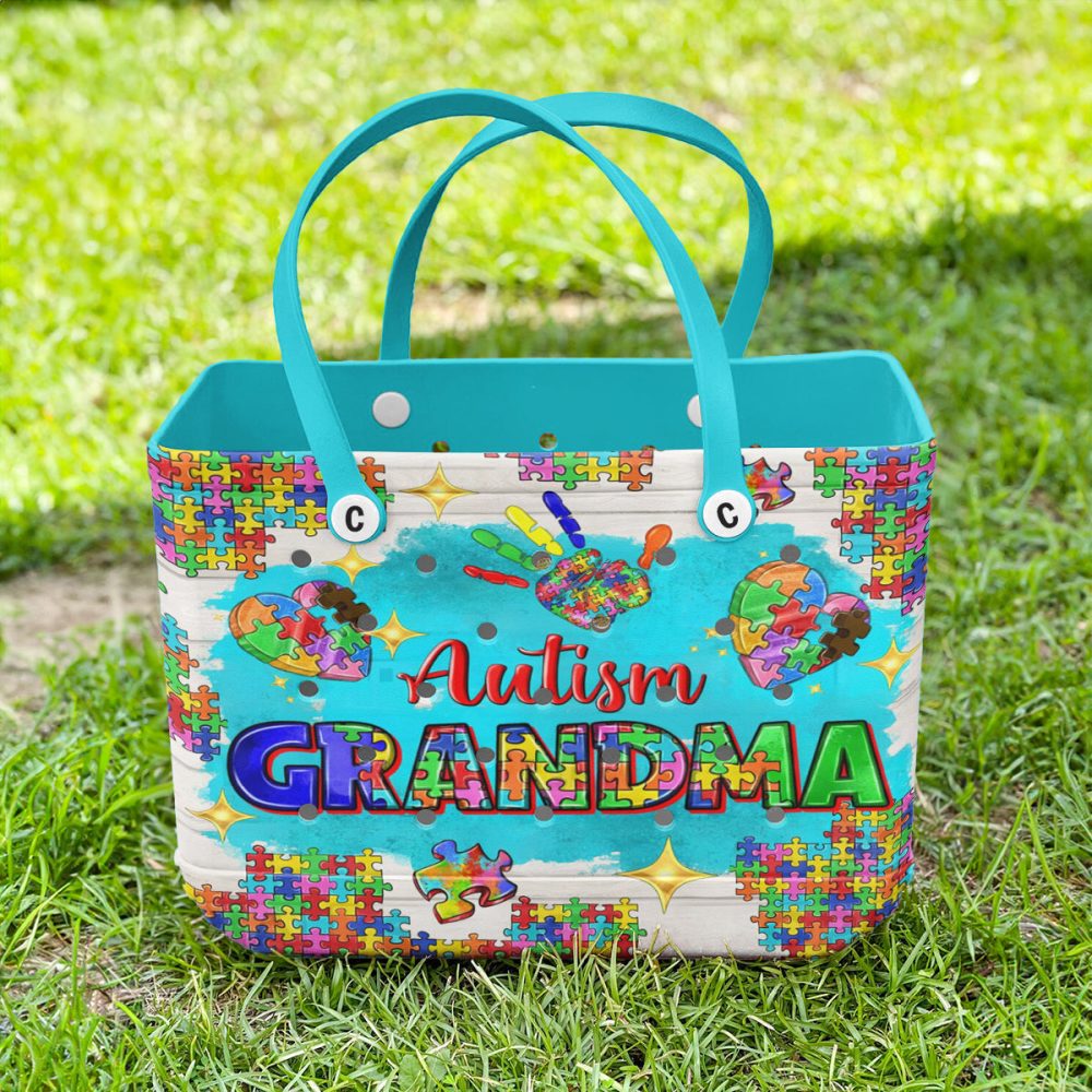 Bucket Tote Bag, Limited Edition Bogg Bag, Beach Bag Autism Grandma - Image 5