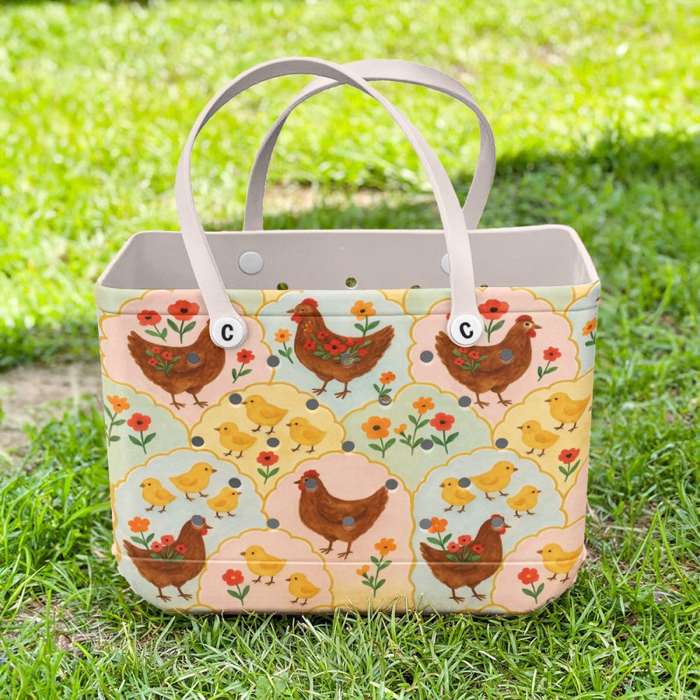 Bucket Tote Bag, Limited Edition Bogg Bag, Beach Bag Blooming Barnyard - Image 5