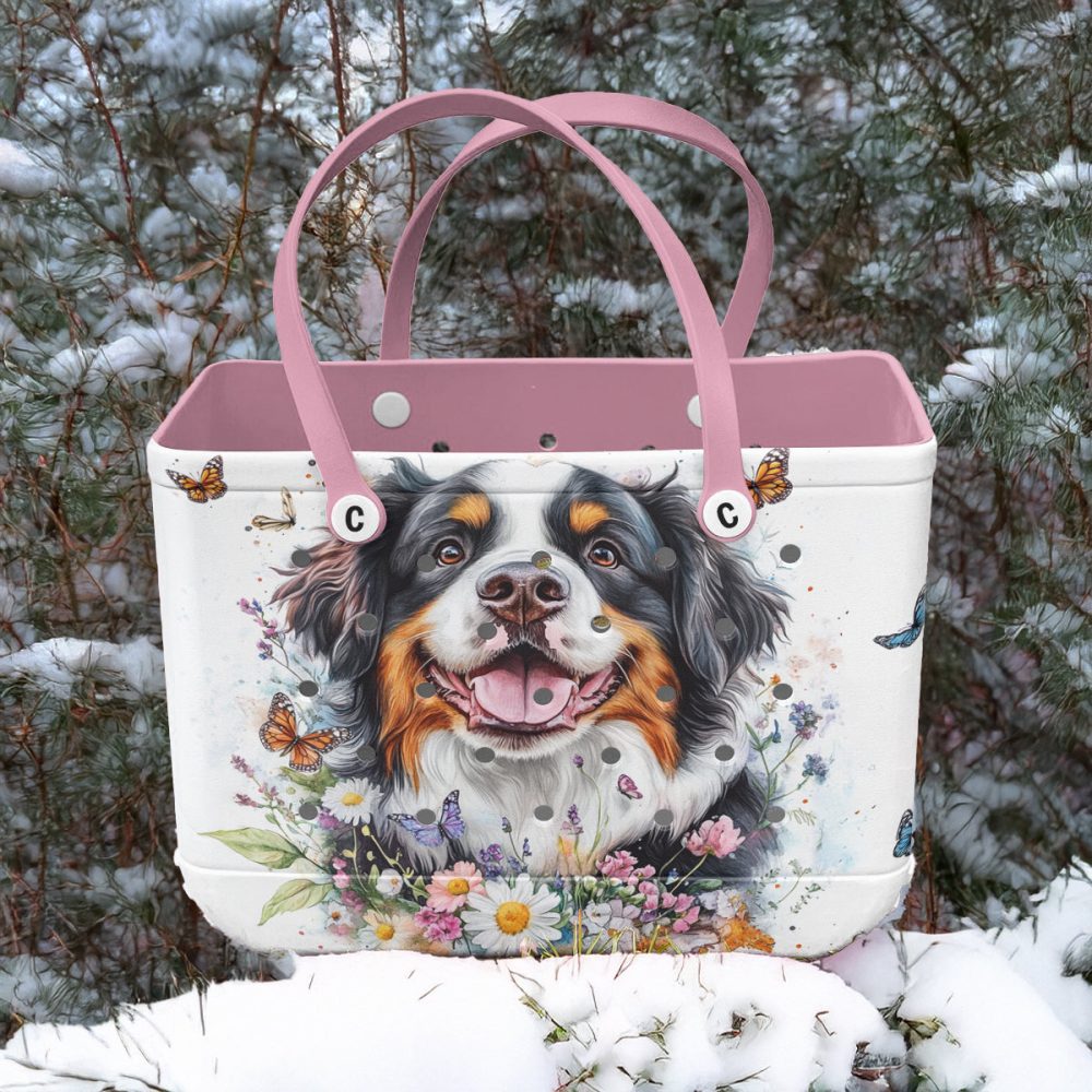 Bucket Tote Bag, Limited Edition Bogg Bag, Beach Bag Blossom Bernese - Image 5