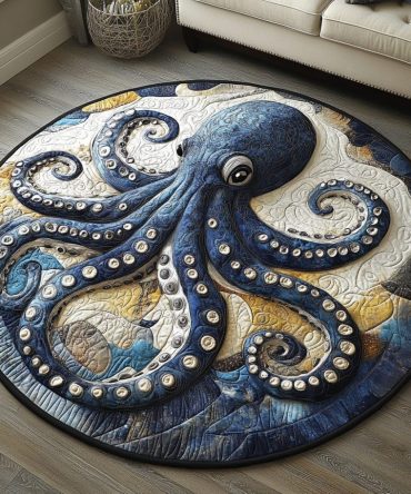 Tentacle Dance Quilted Round Mat