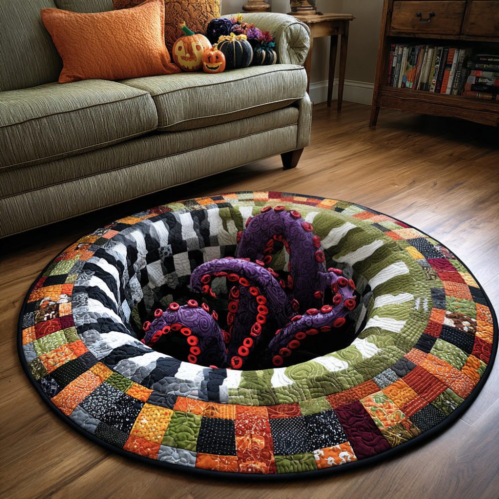 Tentacle Hollow Quilted Round Mat