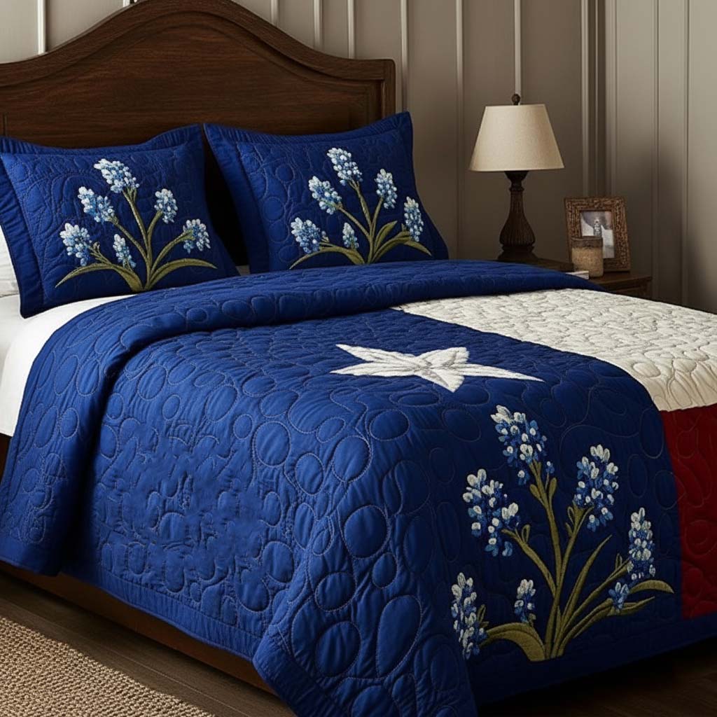 Texas Pride 3-Piece Quilted Bedding Set - Image 3