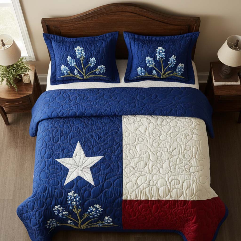 Texas Pride 3-Piece Quilted Bedding Set - Image 4