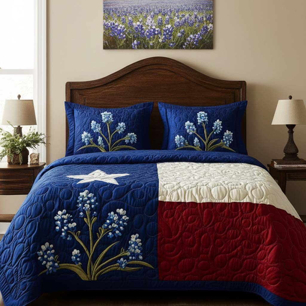 Texas Pride 3-Piece Quilted Bedding Set - Image 5