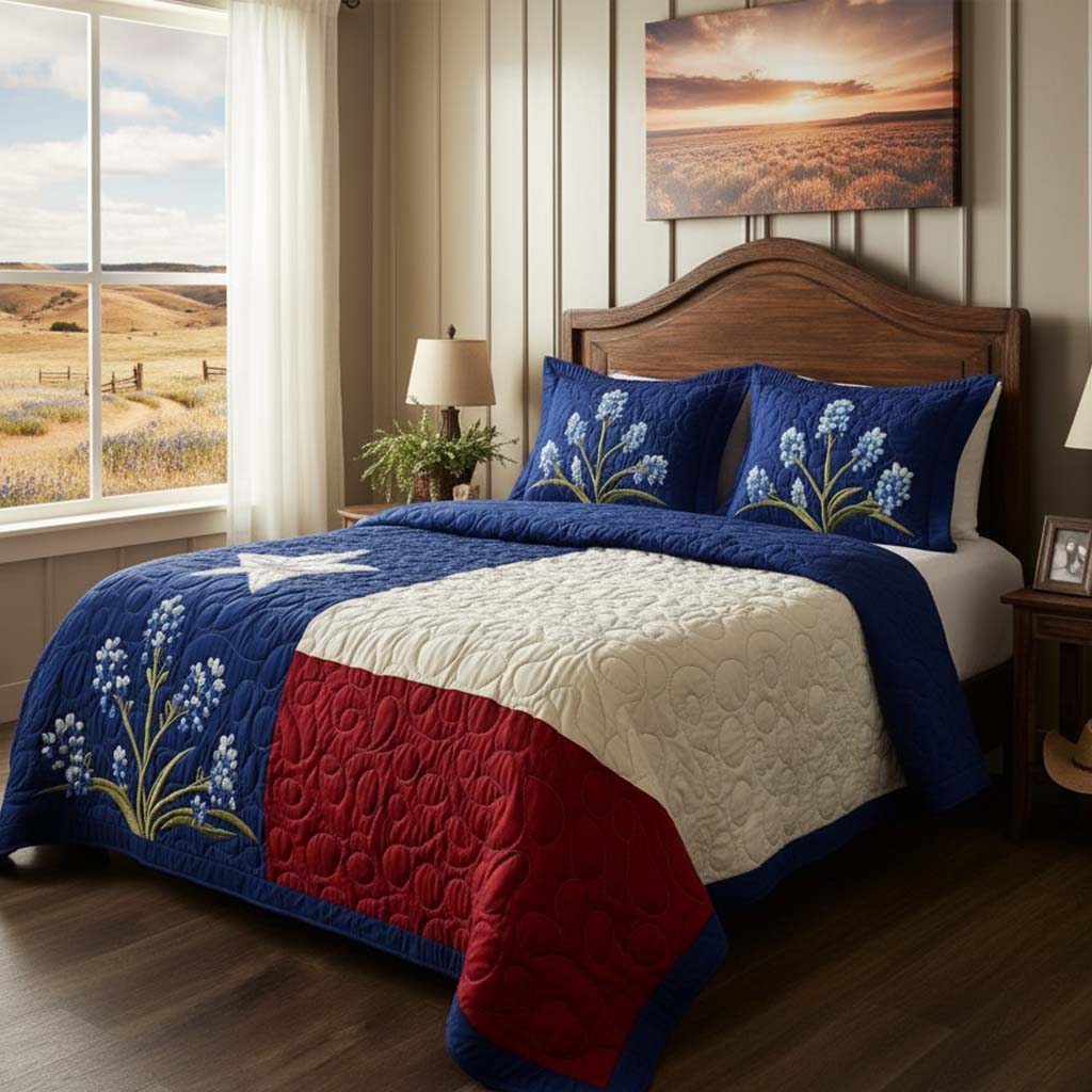 Texas Pride 3-Piece Quilted Bedding Set - Image 2