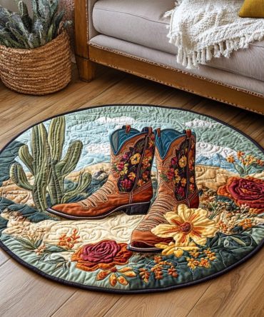 Texas Style Quilted Round Mat