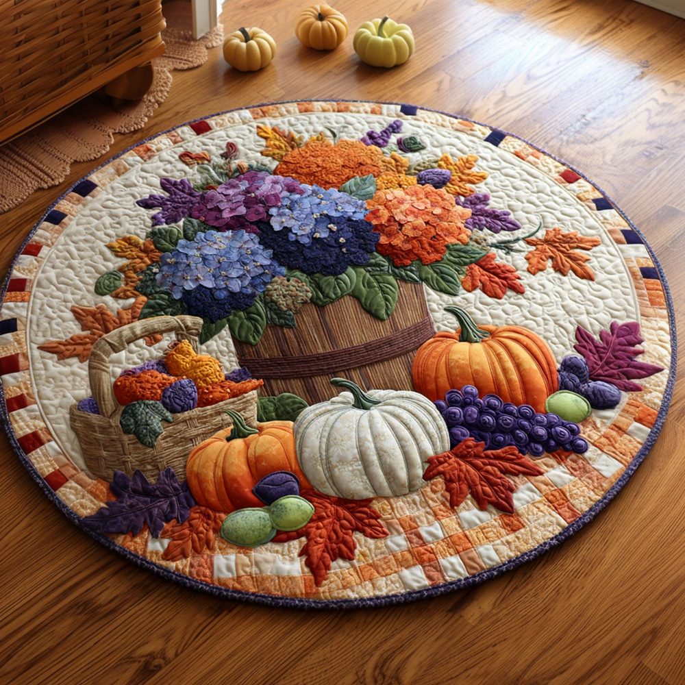 Thanksgiving Cornucopia Quilted Round Mat