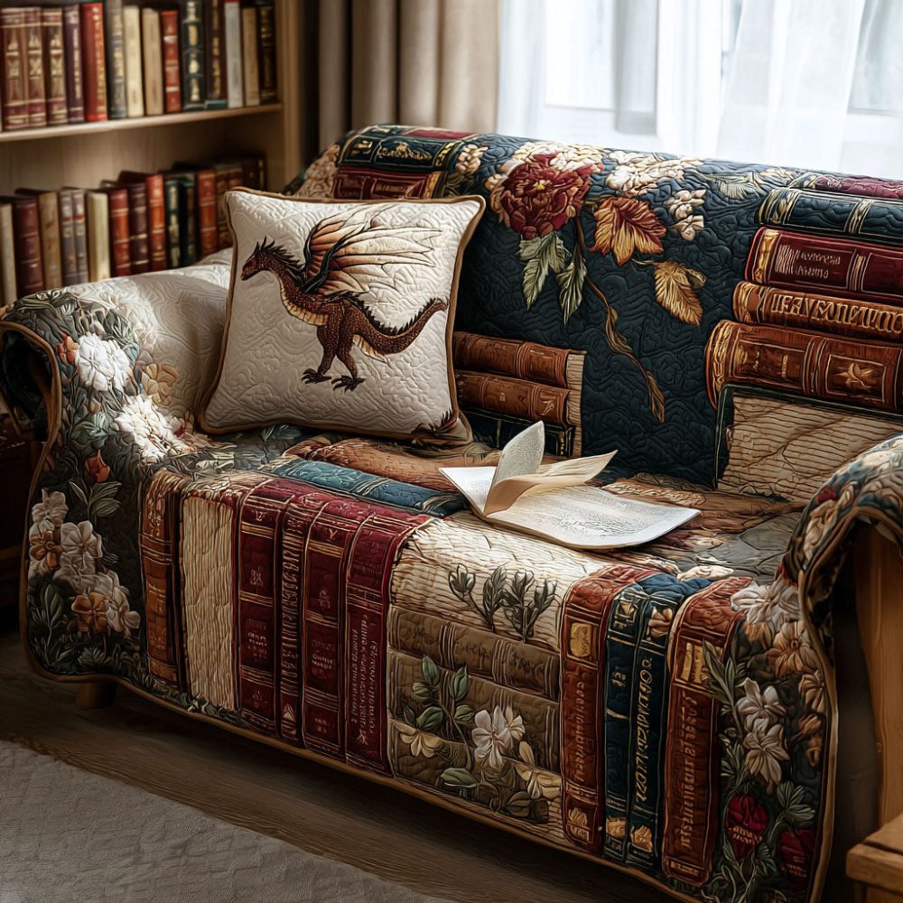The Story Hoard Quilted Sofa Cover