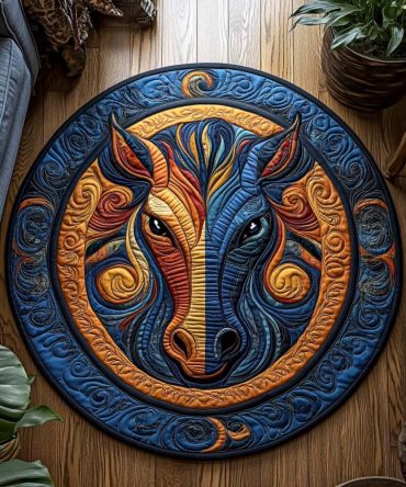 Thunder Horse Quilted Round Mat