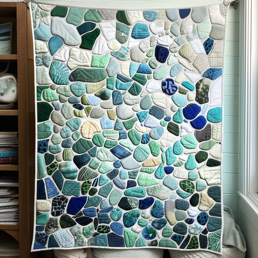 Tidal Mosaic Quilted Blanket