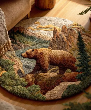 Timber Bear Quilted Round Mat