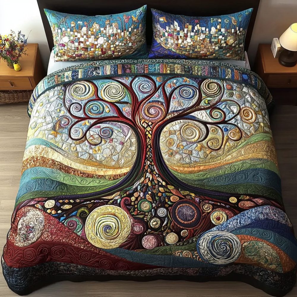 Timeless Growth 3-Piece Quilted Bedding Set