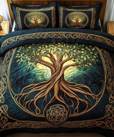 Timeless Growth 3-Piece Quilted Bedding Set