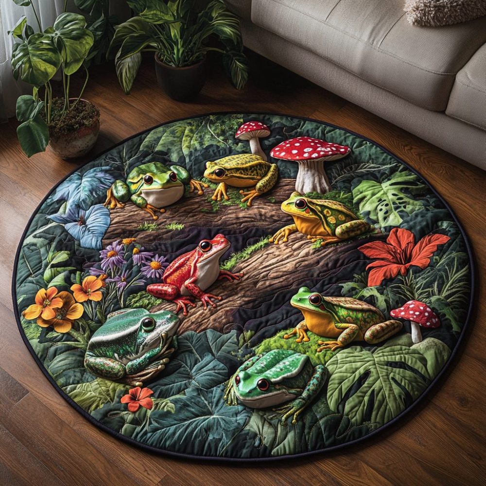 Toadally Adorable Quilted Round Mat