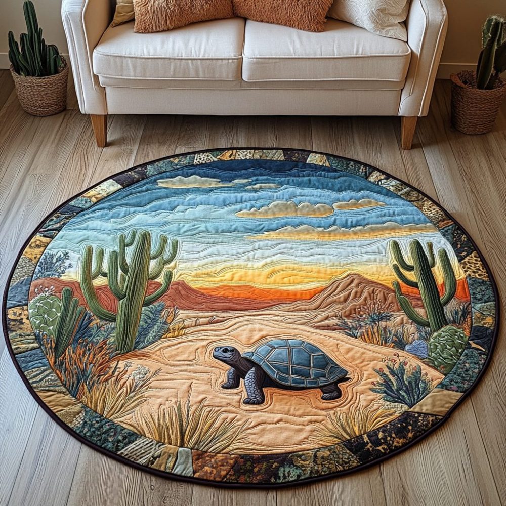 Tortoise Grace Quilted Round Mat