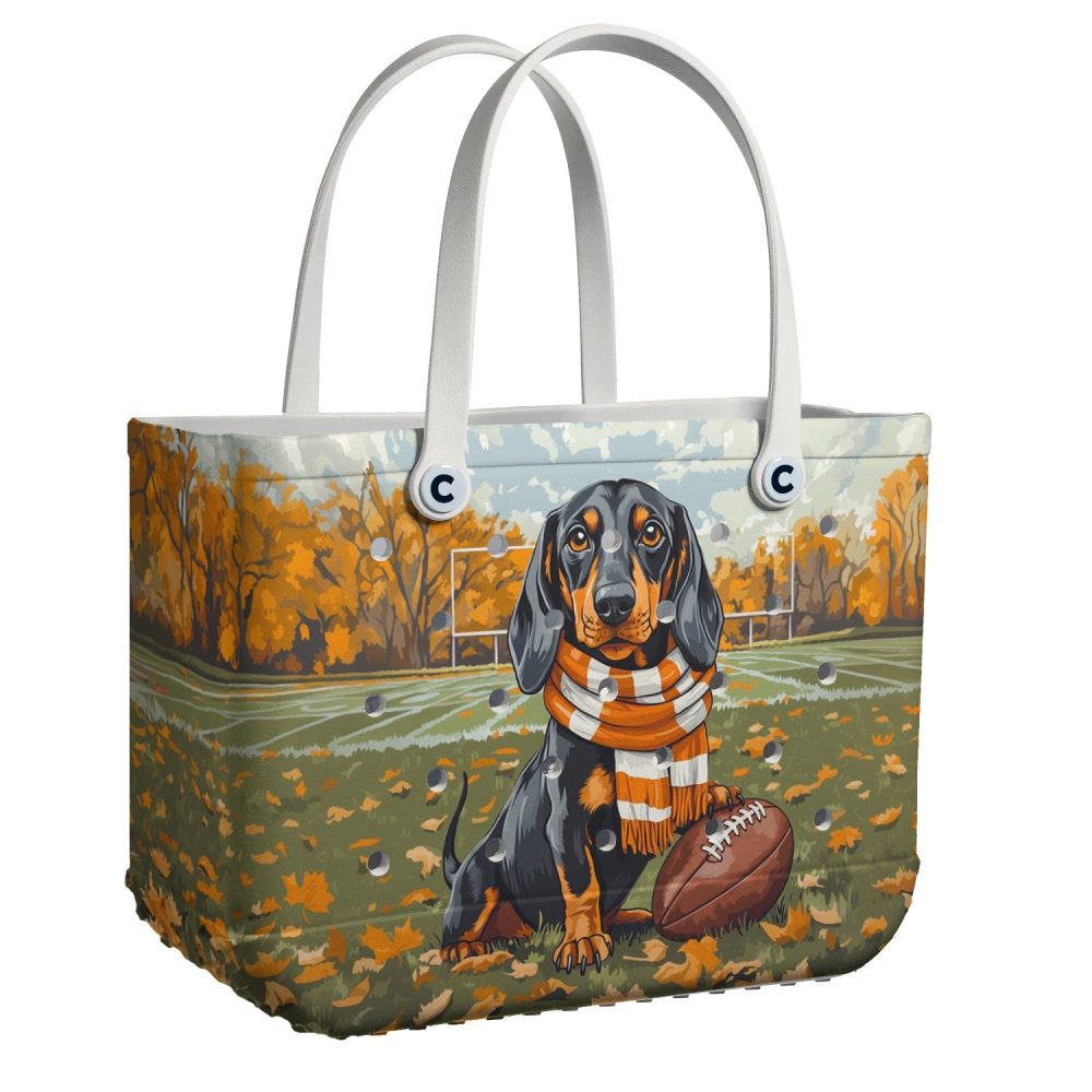 Bucket Tote Bag, Limited Edition Bogg Bag, Beach Bag Touchdown Pup