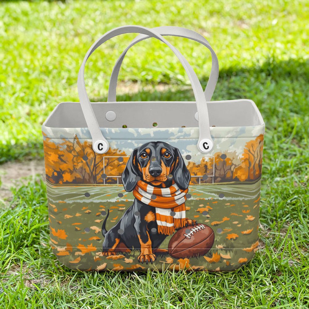 Bucket Tote Bag, Limited Edition Bogg Bag, Beach Bag Touchdown Pup - Image 2