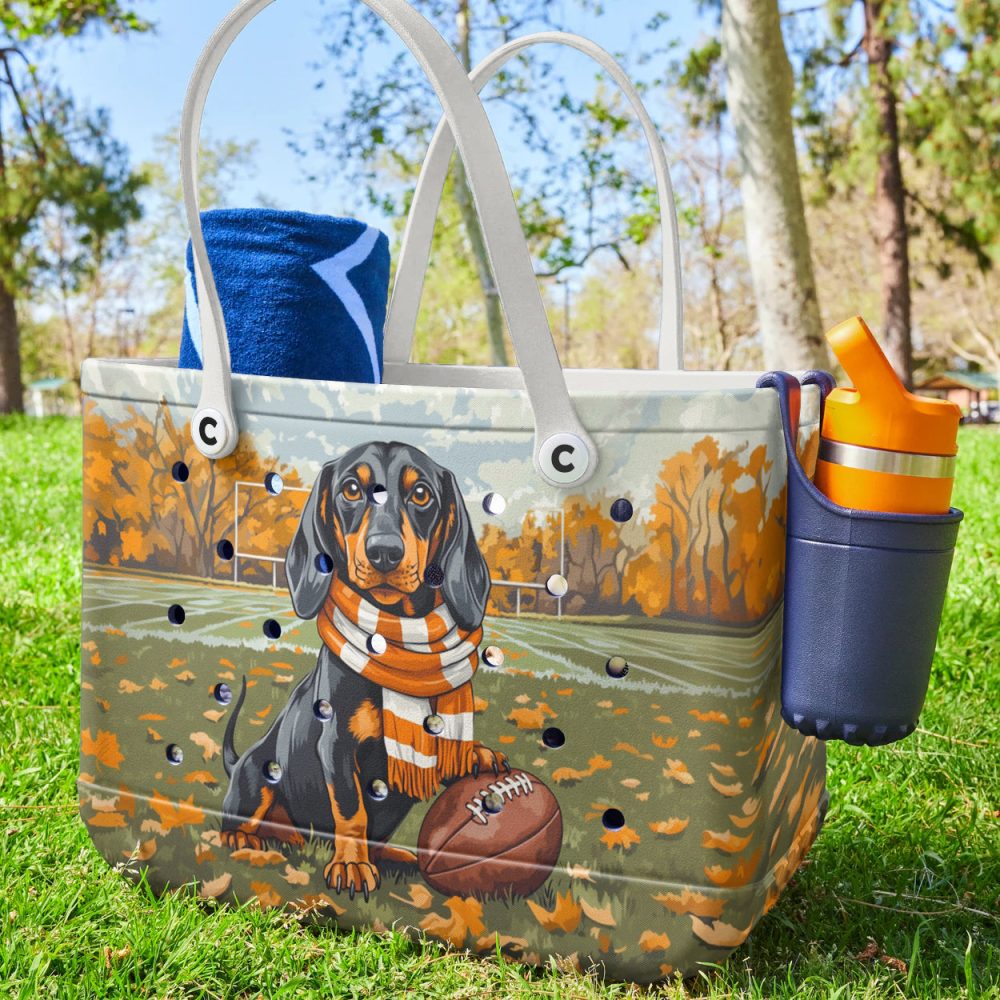 Bucket Tote Bag, Limited Edition Bogg Bag, Beach Bag Touchdown Pup - Image 3