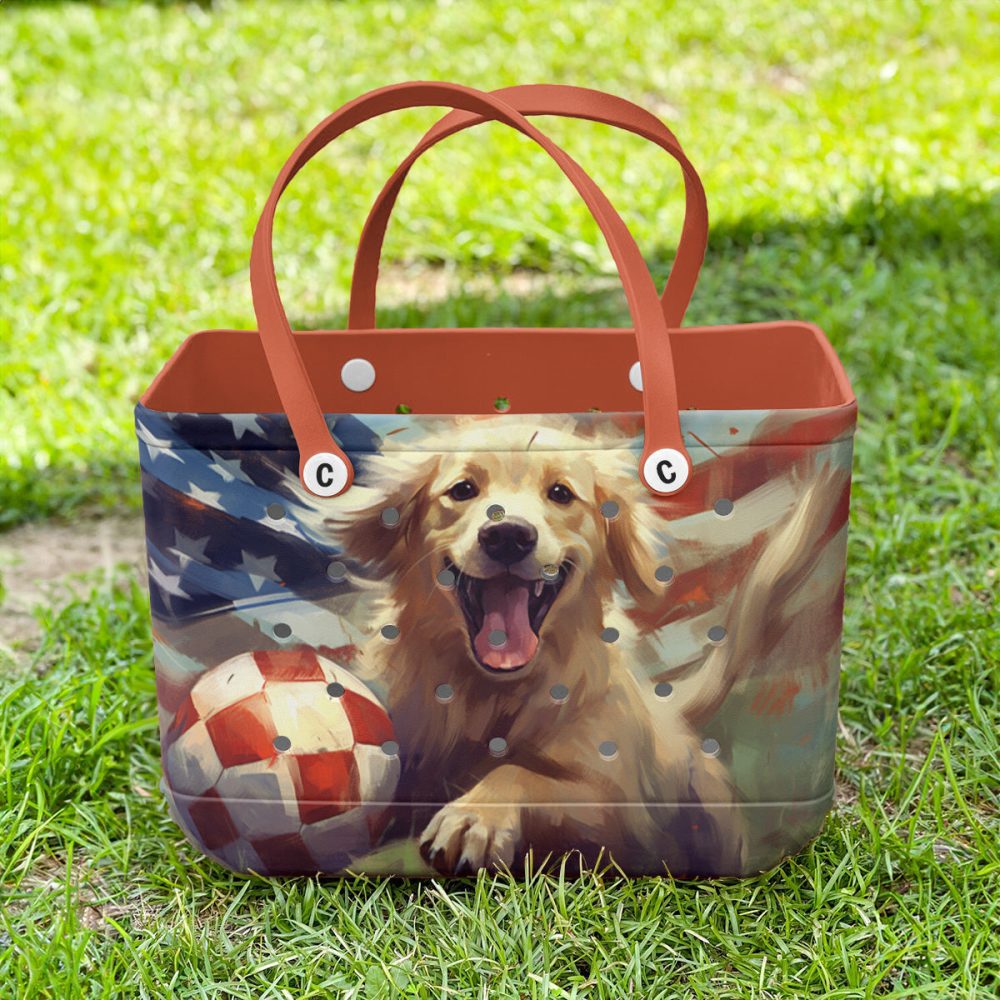 Bucket Tote Bag, Limited Edition Bogg Bag, Beach Bag Touchdown Pup - Image 2