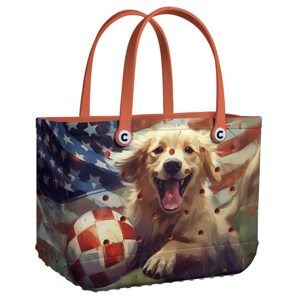 Bucket Tote Bag, Limited Edition Bogg Bag, Beach Bag Touchdown Pup